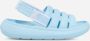 Ugg Lichtblauwe rubberen slipper met klittenbandsluiting Blue Dames - Thumbnail 2