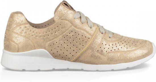 Ugg Tye Stardust Sneaker voor Dames in Gold Leder Suede