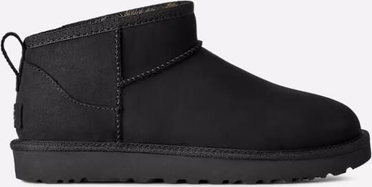 Ugg Classic Ultra Mini Nubuck-laars in Black Nubuck Wol Polyester