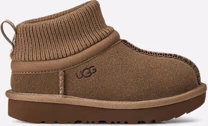 Ugg Classic Ultra met elastisch omslagboord voor kinderen in Brown