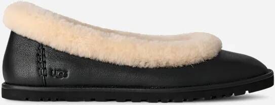 Ugg Zora leren ballerina's in Black