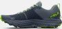 Under Armour Unisex hardloopschoenen HOVR™ Ridge Trail Downpour Grijs Harbor Blauw Lime Surge 44.5 - Thumbnail 2