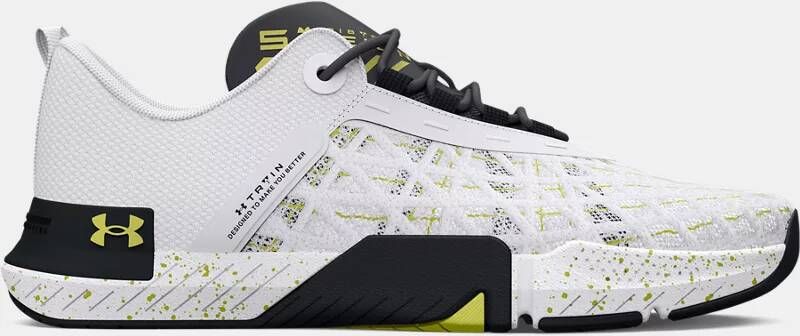 Under Armour Damestrainingsschoenen TriBase™ Reign 5 Wit Zwart Lime Geel 37.5