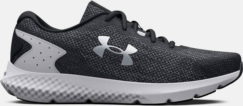 Under Armour Herenhardloopschoenen Charged Rogue 3 Knit Zwart Wit Metalen Zilver 45.5