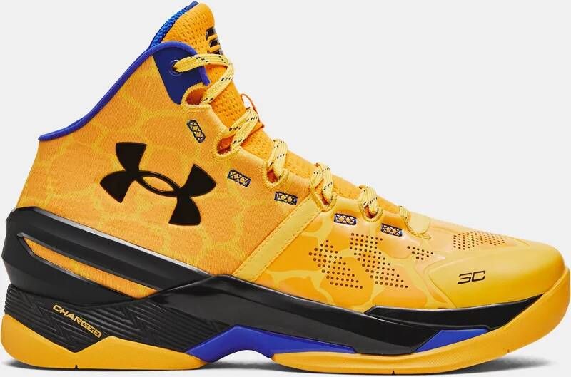 Under Armour Uniseks basketbalschoenen Curry 2 Bang Staaltown Goud Taxi Team Royal 42.5