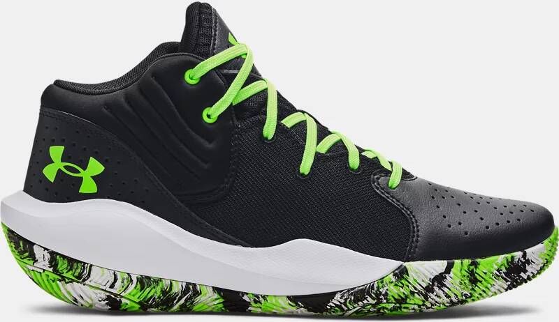 Under Armour Unisex basketbalschoenen Jet '21 Zwart Wit Lime Surge 40.5