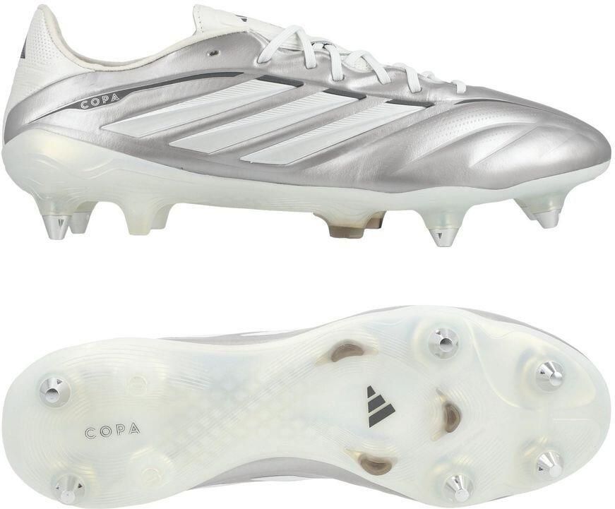 Adidas Copa Pure IV Elite IJzeren-Nop Voetbalschoenen (SG) Zilver Wit Donkergrijs