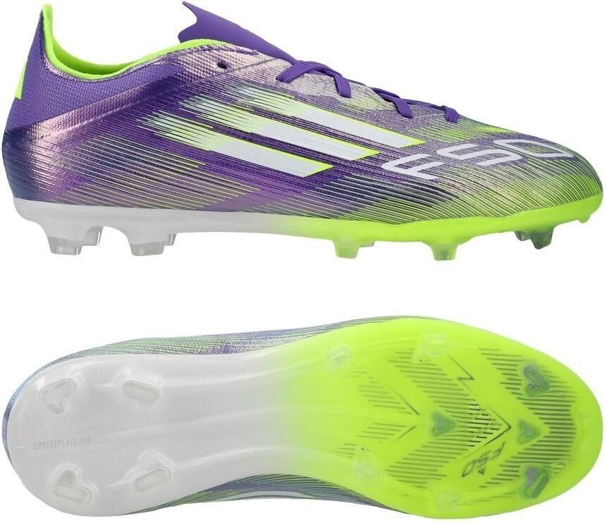 Adidas F50 Elite Gras Voetbalschoenen (FG) Kids Paars Wit Neongeel
