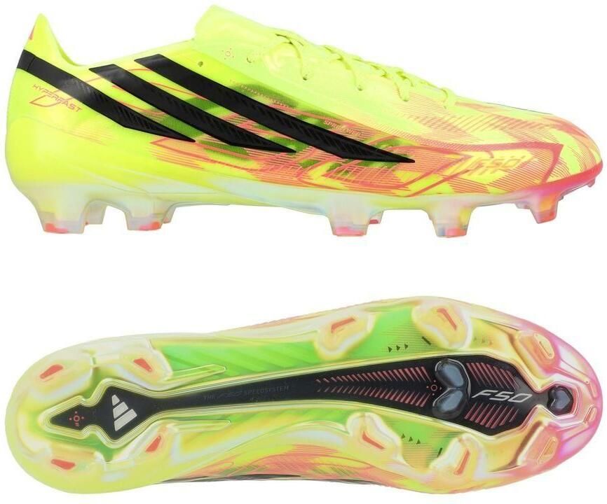 Adidas F50 Hyperfast Elite FG Too Light Geel Zwart Solar Turquoise LIMITED EDITION