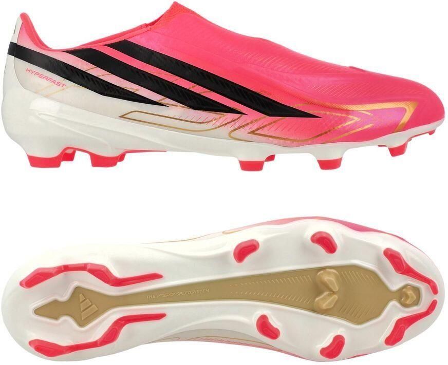 Adidas F50 Hyperfast League Veterloze Gras Voetbalschoenen (FG) Felroze Zwart Goud Wit - Foto 5