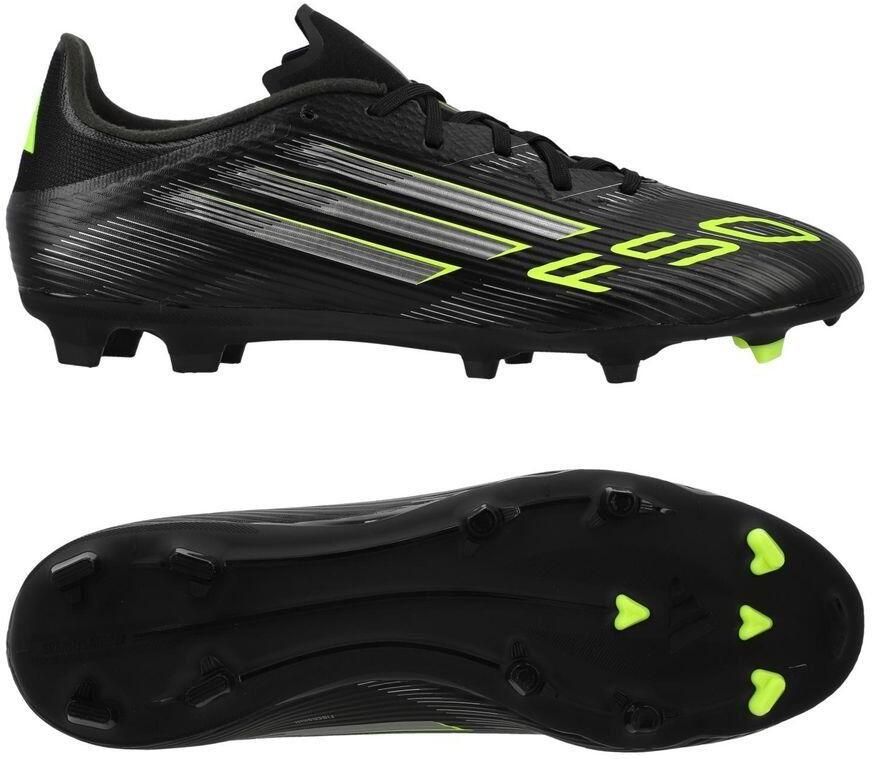 Adidas Perfor ce F50 League FG MG senior voetbalschoenen zwart zilvergrijs geel