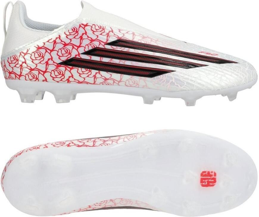 Adidas F50 Lamine Yamal League Veterloze Gras Kunstgras Voetbalschoenen (MG) Kids Wit Felrood Zwart