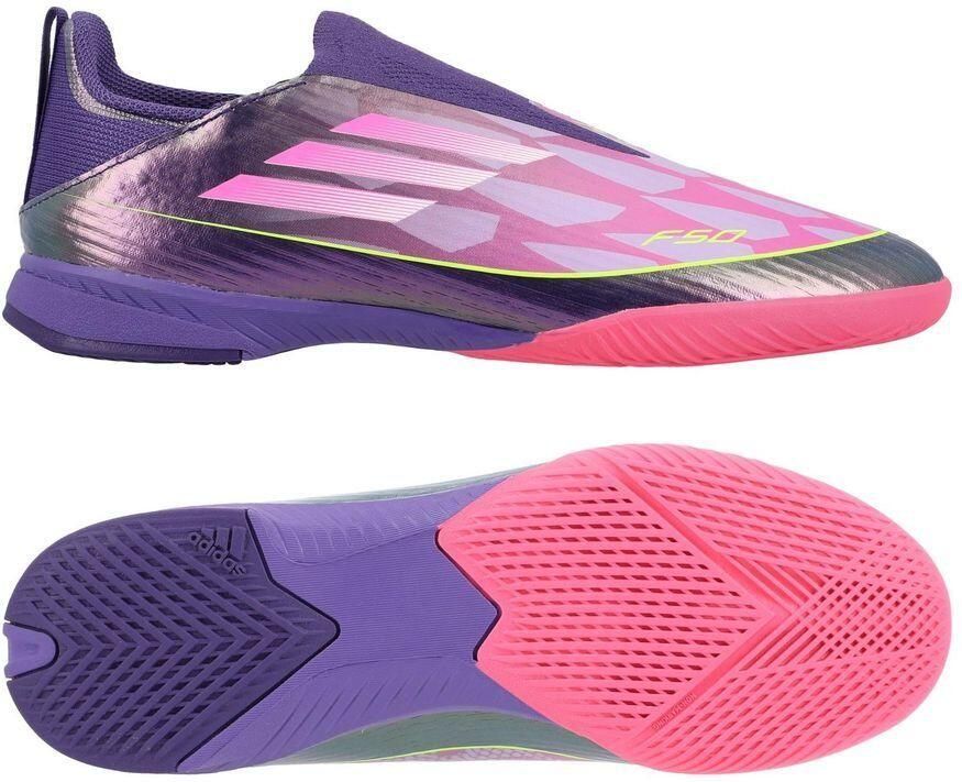 Adidas Perfor ce F50 LEAGUE Laceless Indoor Voetbalschoenen Kids Kinderen Paars