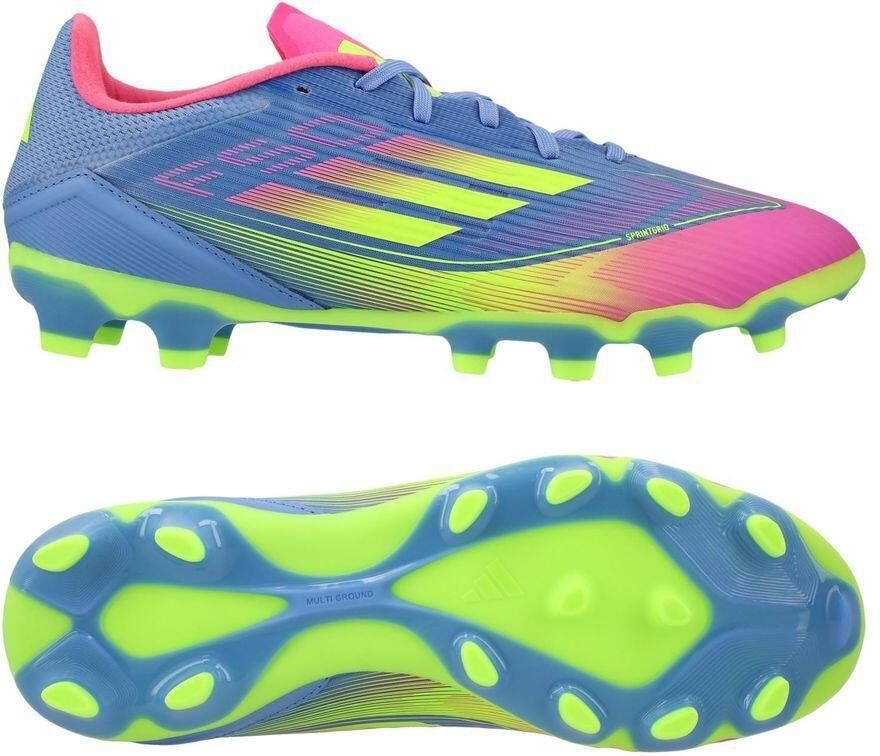Adidas F50 League MG Celestial Victory Blue Fusion Lucid Lemon Lucide roze