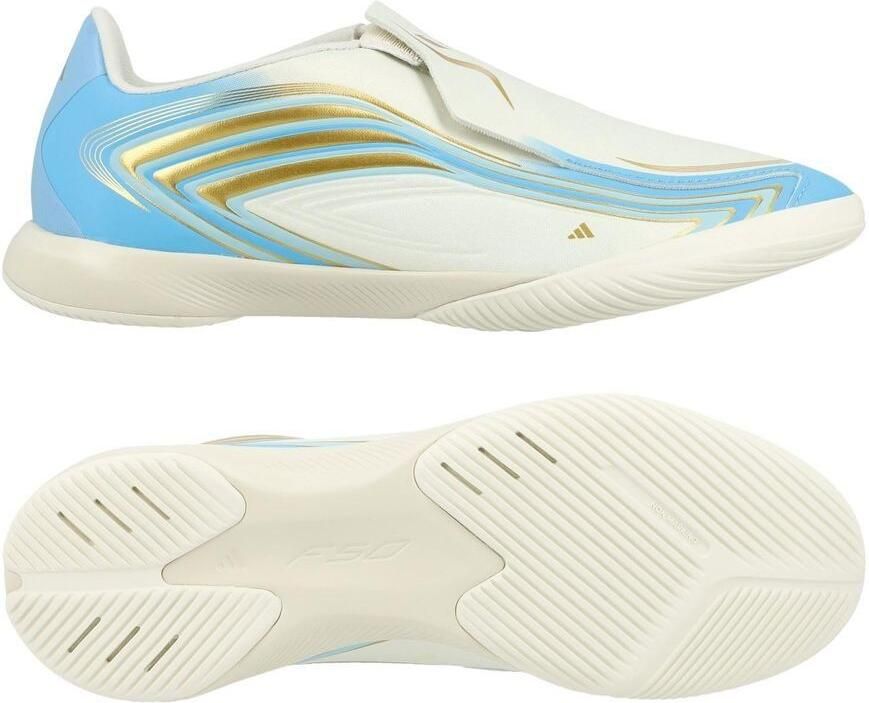 Adidas F50 Messi League Laceless IN El Ultimo Tango Wit Semiblauwe uitbarsting Icey Blue Kids
