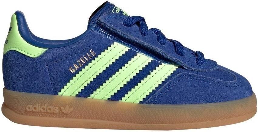 Adidas Originals Gazelle leren sneakers kobaltblauw limegroen Suède