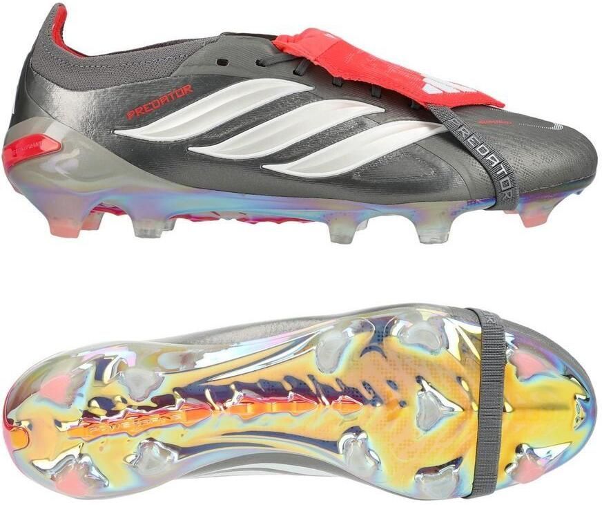 Adidas Predator Elite Fold-over Tongue FG Finishers Steel Zilver Wit Helder rood