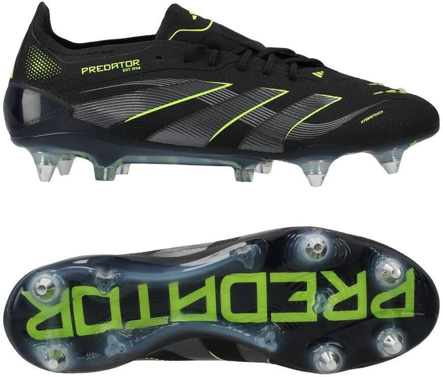 Adidas Predator Elite SG Electric Stealth Zwart Grijs Lucid Lemon