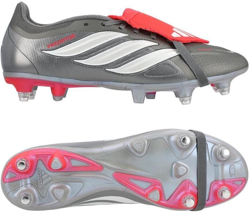 Adidas Predator League Fold-over Tongue SG Finishers Steel Zilver Wit Helder rood
