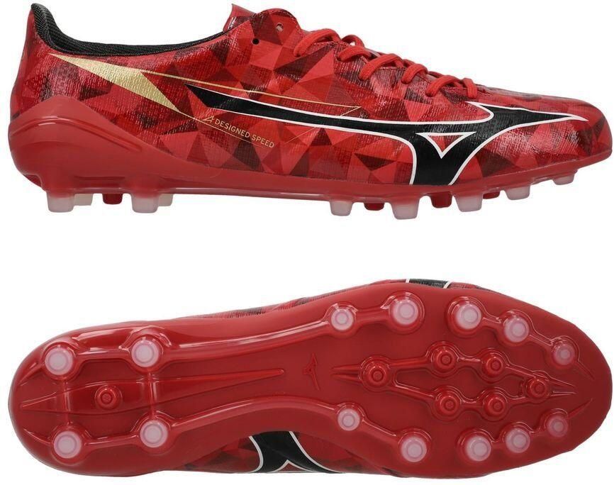 Mizuno Alpha II Elite AG Ruby Red MORELIA 40e rood Zwart Goud