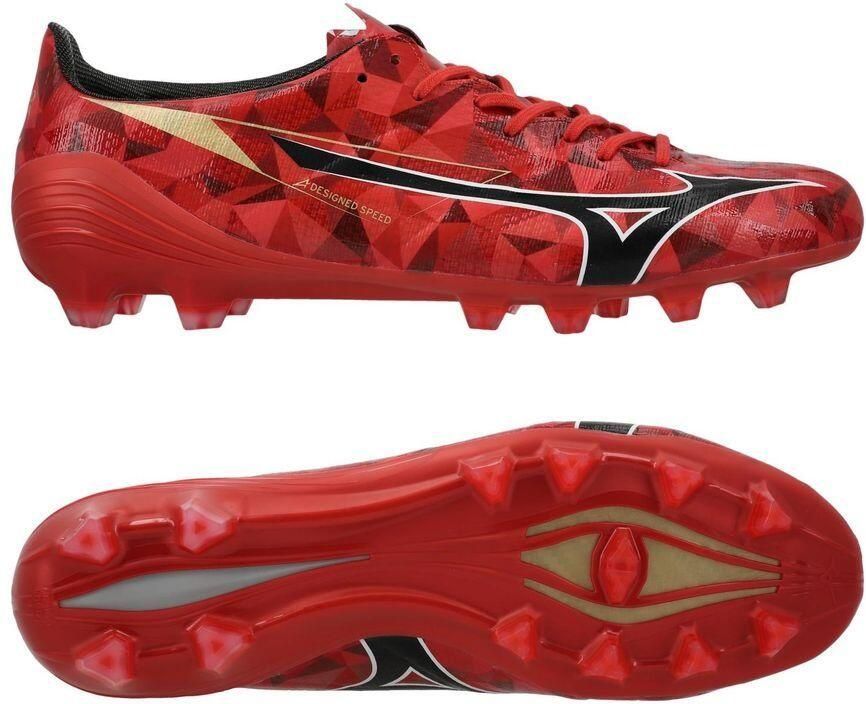 Mizuno Alpha II Elite FG Ruby Red MORELIA 40e rood Zwart Goud - Foto 2