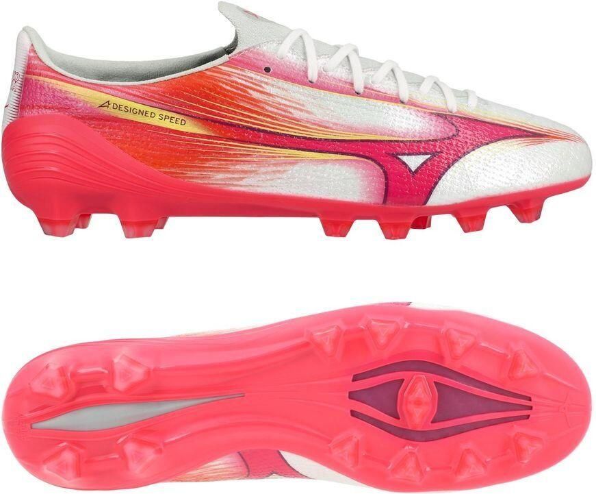Mizuno Alpha III Elite Gras Voetbalschoenen (FG) Wit Roze Oranje