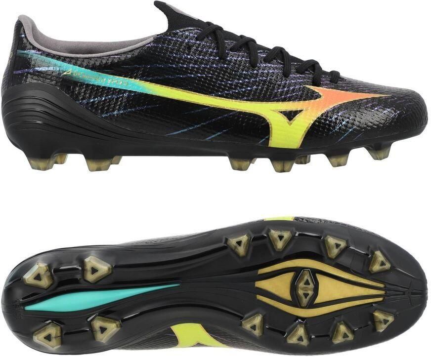 Mizuno Alpha III Made in Japan FG Bright Black Zwart Oranje Evening Prim