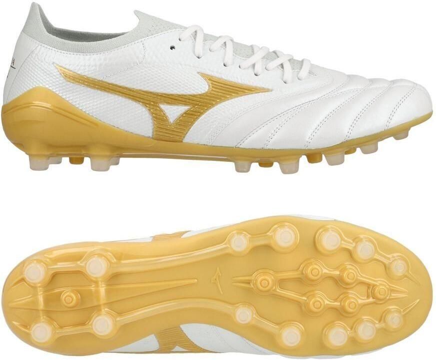 Mizuno Morelia Neo IV Beta Made in Japan AG Bright Gold Wit Goud Cool Gray
