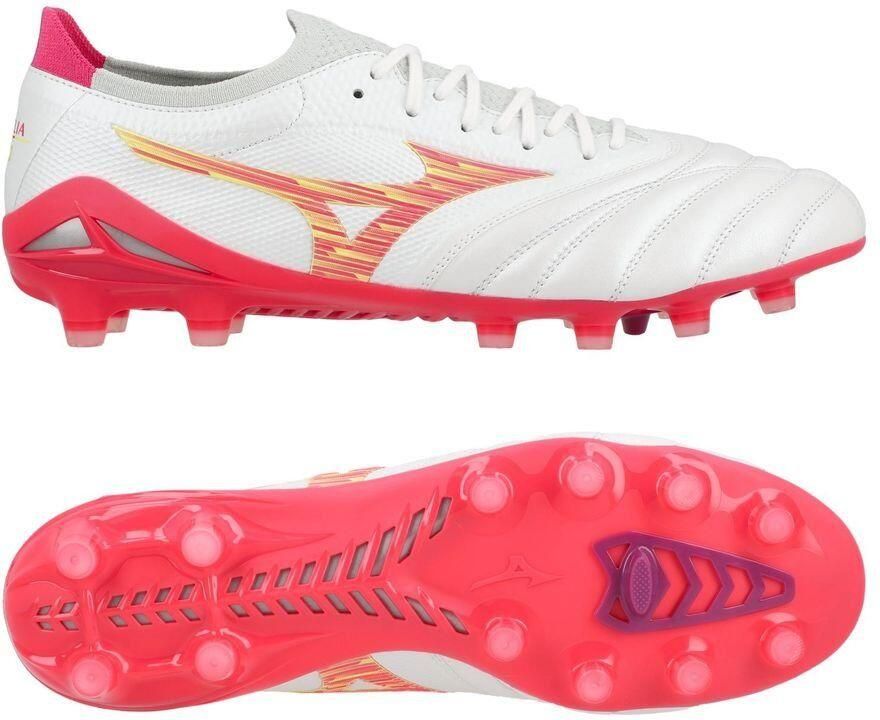 Mizuno Morelia Neo IV Beta Made in Japan FG Blazing Flair Wit Roze Tetra Roze - Foto 2