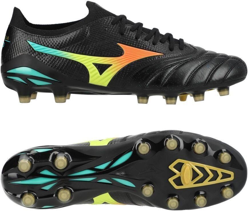 Mizuno Morelia Neo V Beta Made in Japan FG Bright Black Zwart Oranje