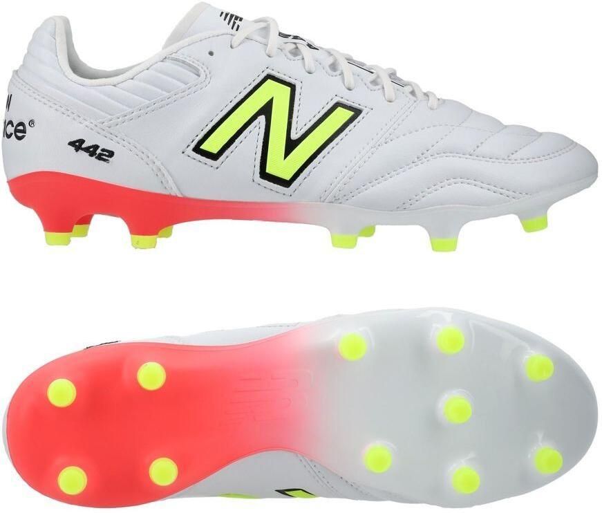 New Balance 442 v2 Pro FG Flash Point Wit Groen Zwart