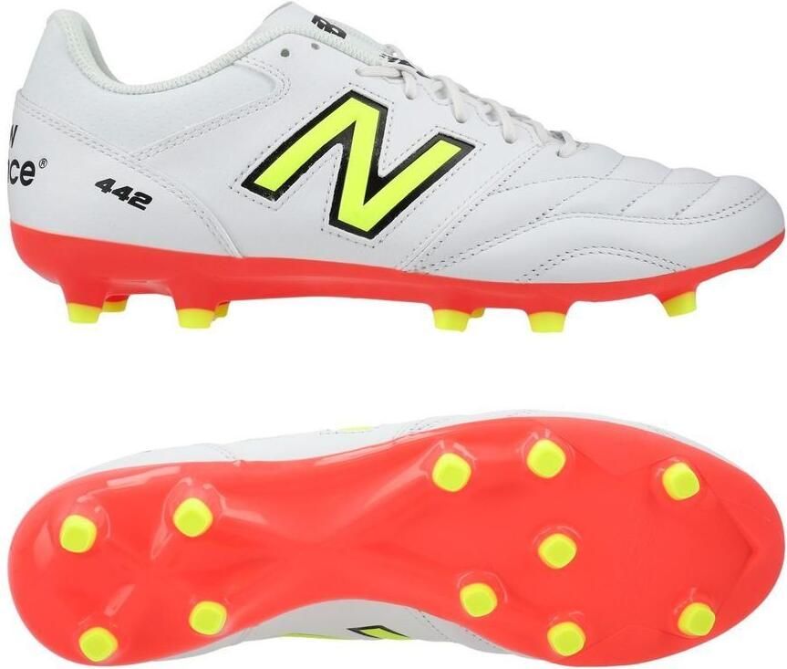 New Balance 442 v2 Team FG Flash Point Wit Groen Zwart