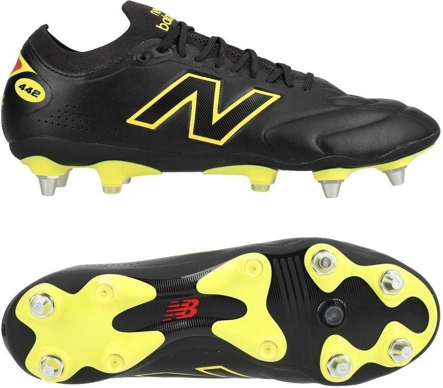 New Balance 442 V3 Elite Knit SG Live Wire Zwart Punch Yellow