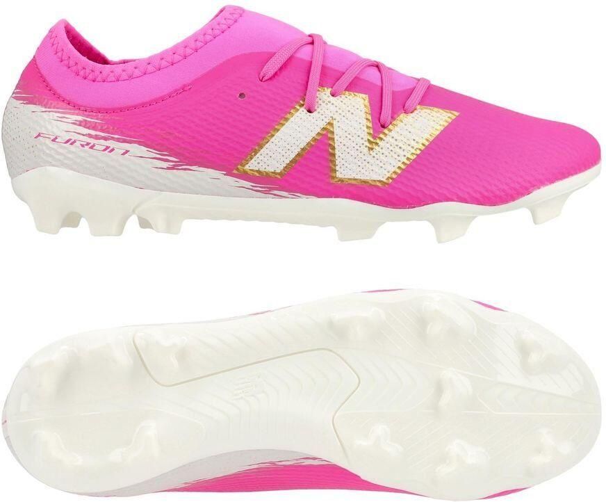 New Balance Furon V8 Team FG Pure Ambition Pink Heat Wit Goud Kids