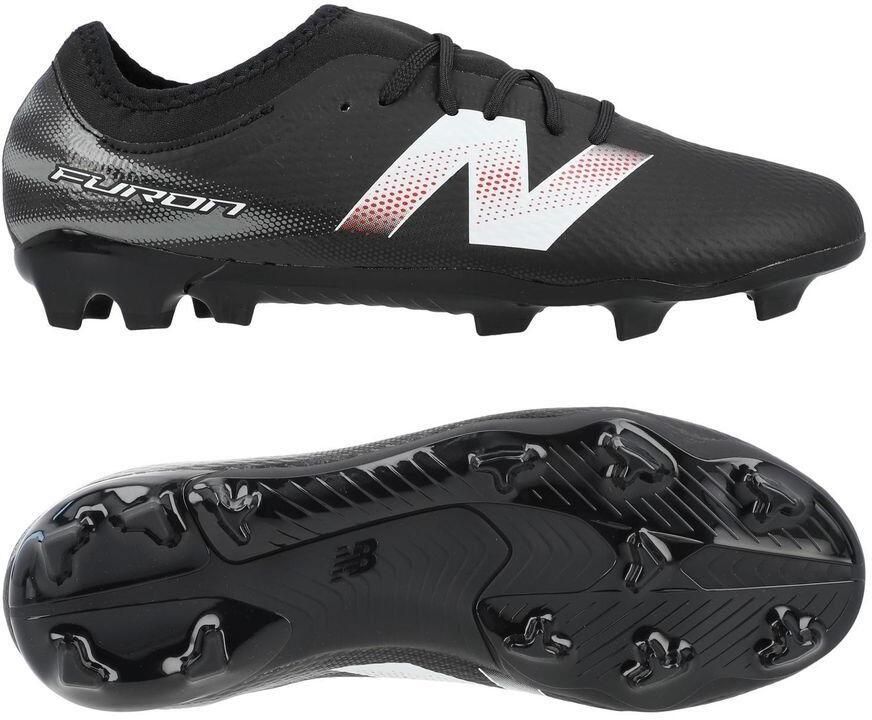 New Balance Furon v9 Team FG Core Zwart Wit Rood Kids