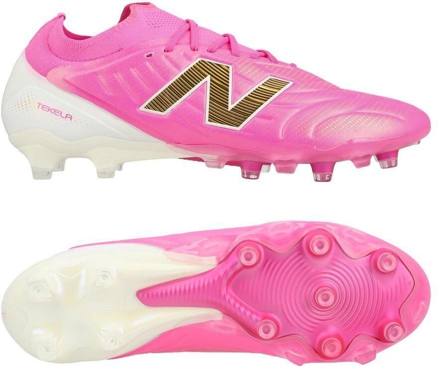 New Balance Tekela V5 Elite Low Cut FG Pure Ambition Pink Heat Wit Goud