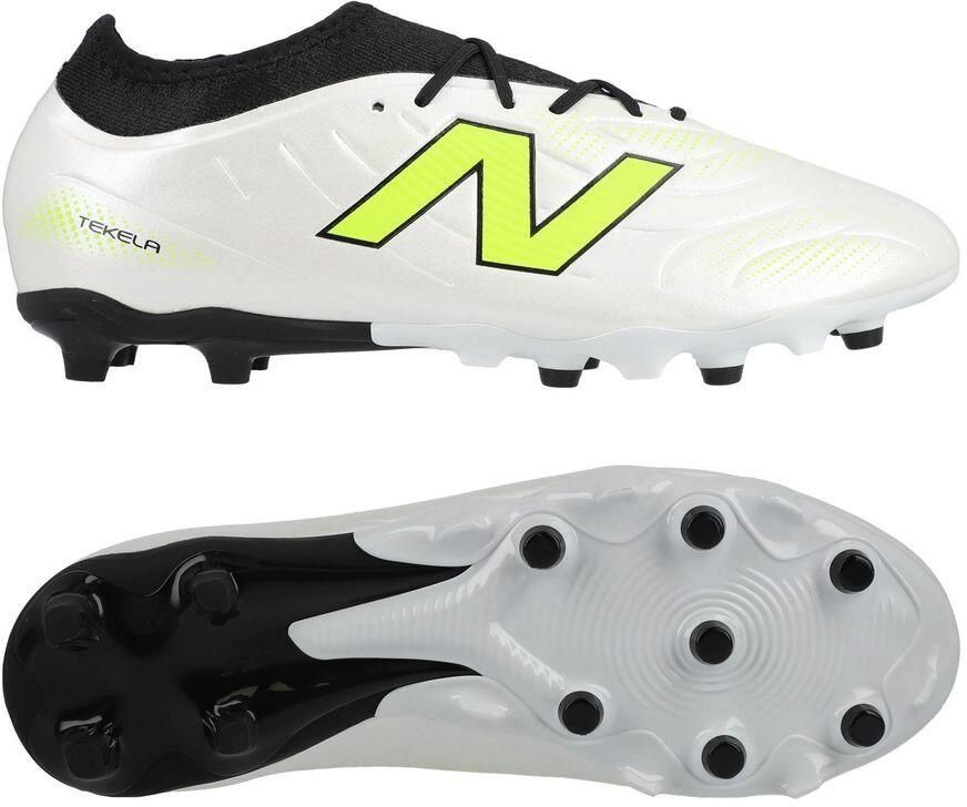 New Balance Tekela V5 Team Low Cut FG Lime Light Wit Groen Kids