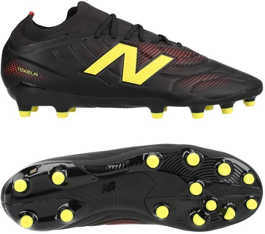 New Balance Tekela V5 Team Low Cut MG Live Wire Zwart Punch Yellow