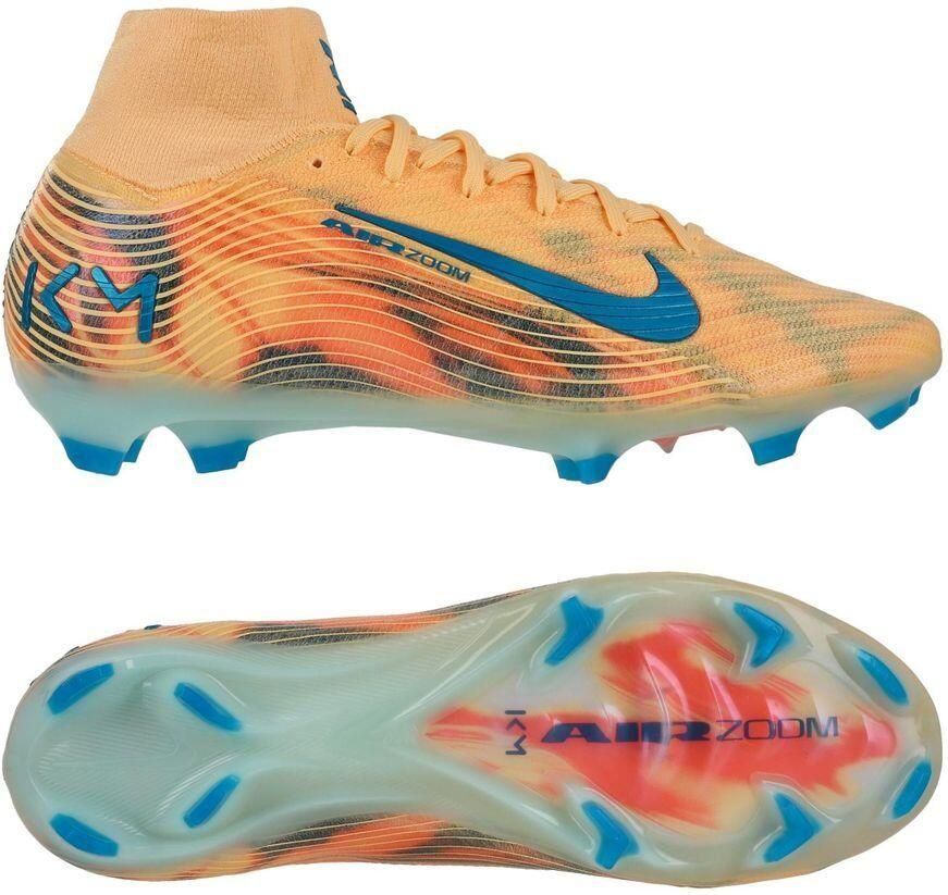 Nike Air Zoom Mercurial Superfly 10 Elite FG Mbappé Personal Edition Oranje Neo-turkoois Groen