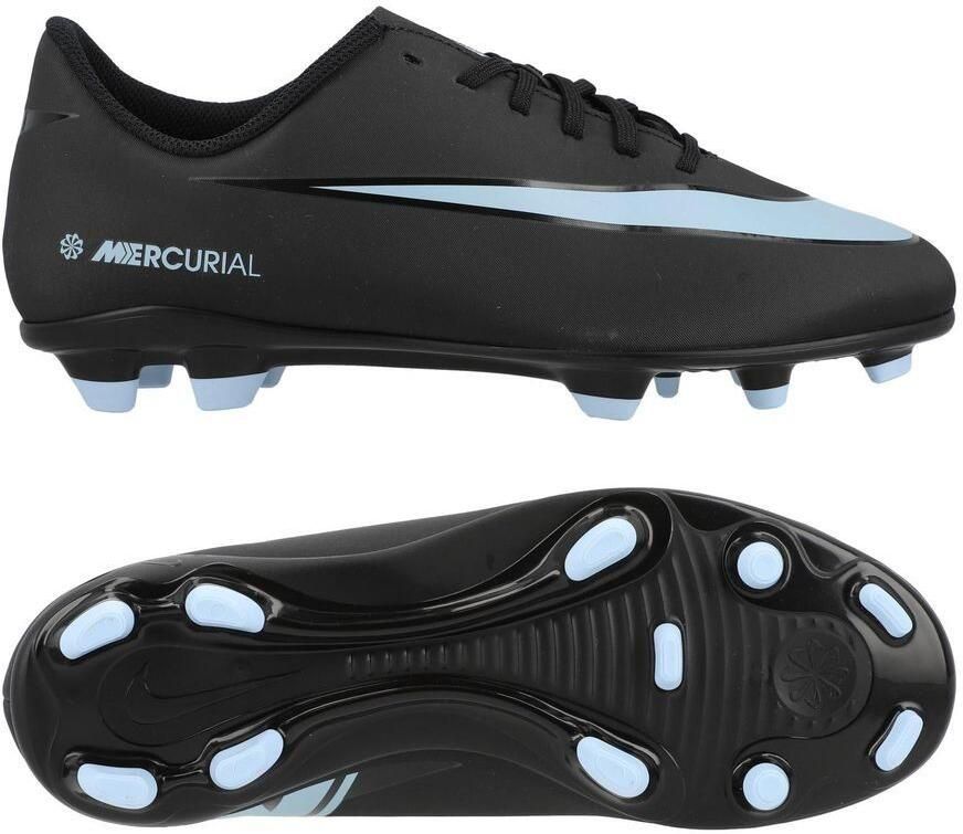 Nike MG Low-top voetbalschoenen voor kleuters kids (meerdere ondergronden) Jr. Mercurial Vapor 16 Club Zwart- Zwart
