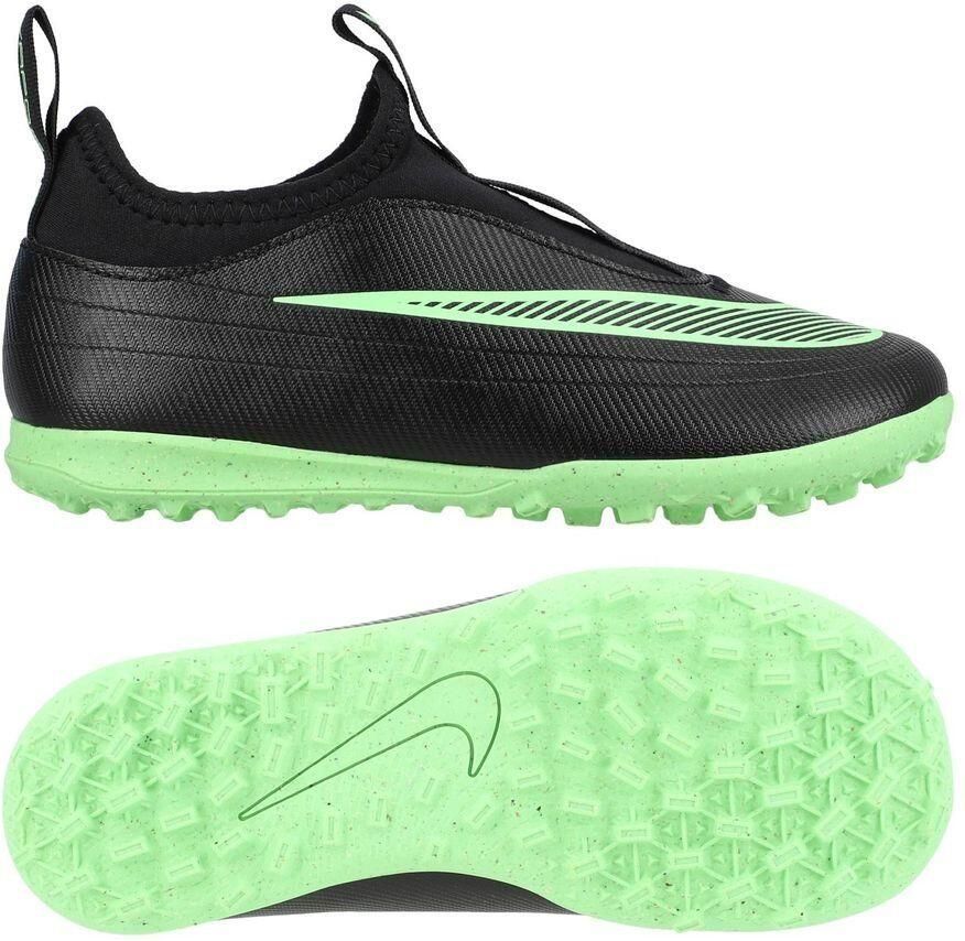 Nike Mercurial Vapor 17 Club Laceless TF Shadow Zwart Illusion Green Kids