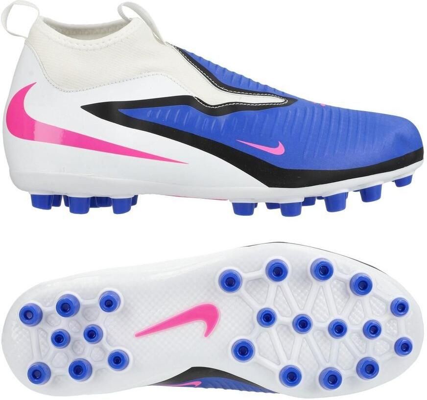 Nike Phantom 6 Academy High Cut AG Attack Racer Blue Roze Wit Kids