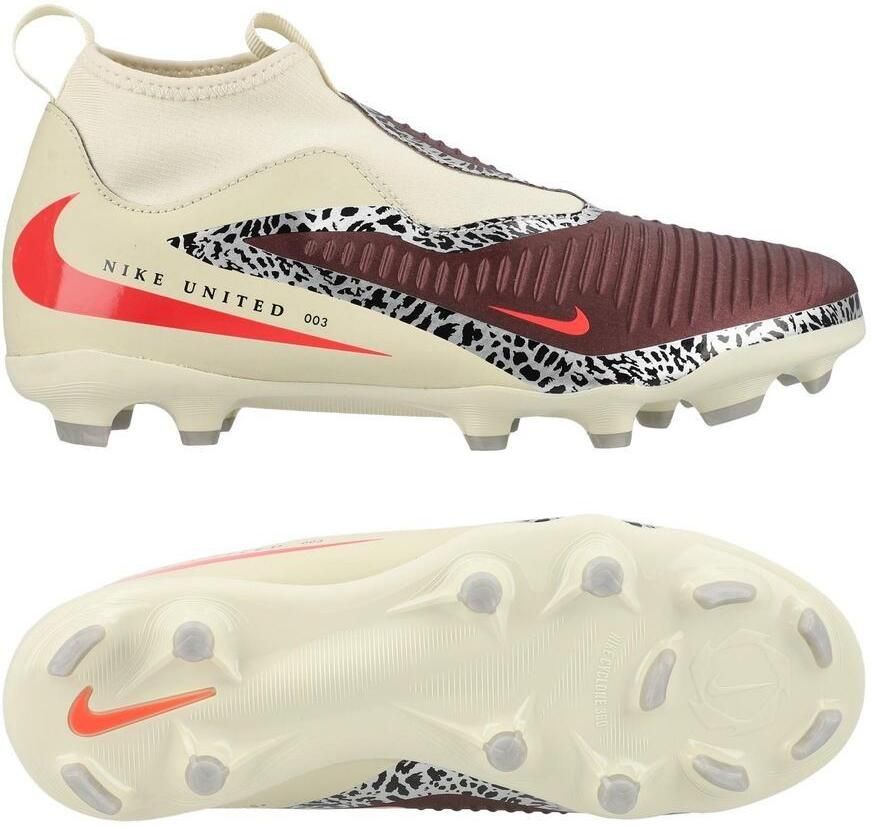 Nike Phantom 6 Academy High Cut MG United Bordeaux Universal Red Grijs Kids