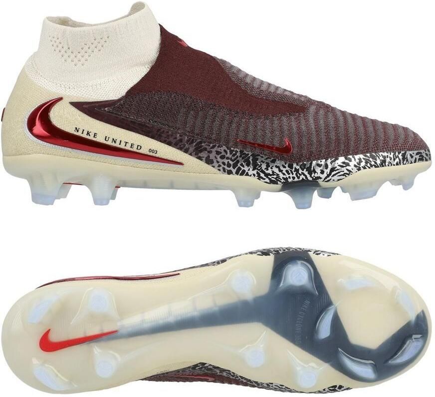 Nike Phantom 6 Elite High Cut FG United Bordeaux Universal Red Grijs