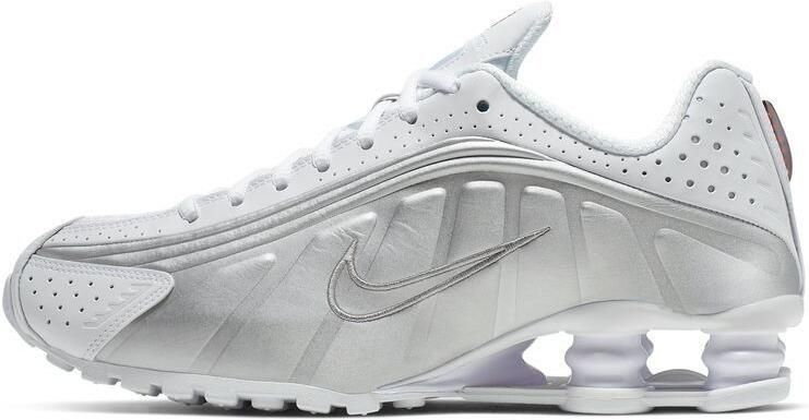 Nike Sportswear Sneakers laag 'Shox R4' zilvergrijs rood wit