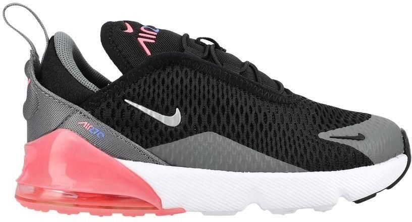 Nike Air Max 270 Baby's Black Smoke Grey Sunset Pulse Metallic Silver Kind