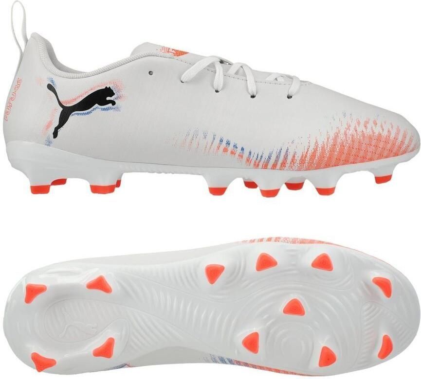 PUMA Future 8 Play Gras Kunstgras Voetbalschoenen (MG) Kids Wit Felrood Blauw - Foto 3