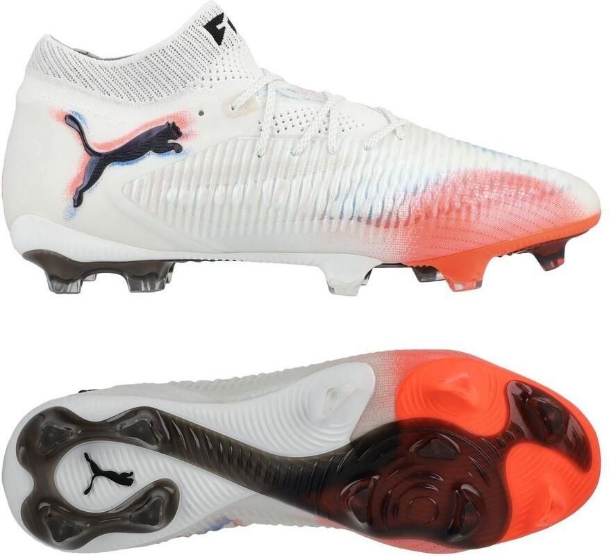 PUMA Future 8 Ultimate Gras Voetbalschoenen (FG) Wit Felrood Blauw - Foto 3