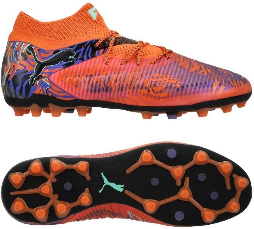 PUMA Future 8 Ultimate MG Creativity Oranje klaproos Donkere amethist Turquoise Zwart LIMITED EDITION