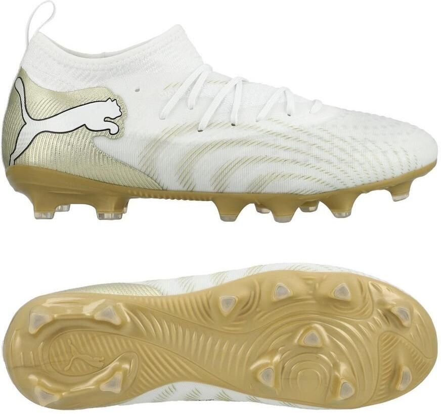 PUMA Future 9 Match FG AG White Gold Wit Goud Zwart Kids